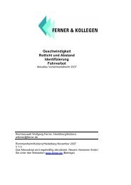 Geschwindigkeit Rotlicht und Abstand ... - Ferner & Kollegen