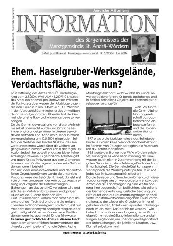 Amtsblatt 05/2004 - Teil 1 - Marktgemeinde St. Andrä-Wördern