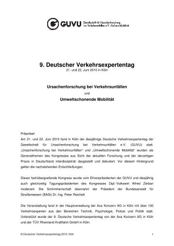 9. Deutscher Verkehrsexpertentag - GUVU