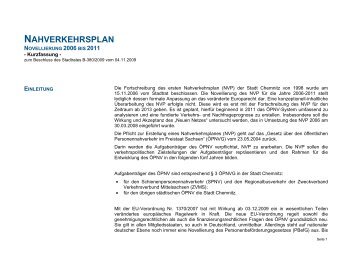Nahverkehrsplan 2006-2011 (Kurzfassung) - Chemnitz