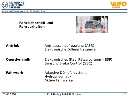 Fahrerassistenzsysteme und ihr Beitrag für die Verkehrssicherheit