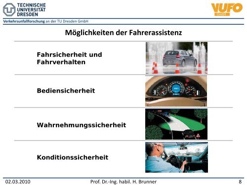Fahrerassistenzsysteme und ihr Beitrag für die Verkehrssicherheit