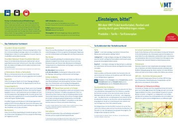 Einsteigen, bitte! - VMT Verkehrsverbund Mittelthüringen