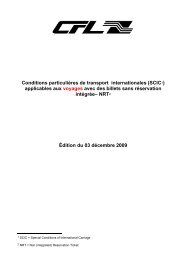 Conditions particulières de transport internationales (SCIC) - CFL