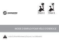 MODE D'EMPLOI POUR VÉLO D'EXERCICE - Horizon Fitness