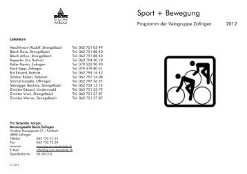 Velogruppe Zofingen - Pro Senectute