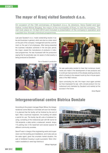 Issue 1 - april 2012 - Sava dd