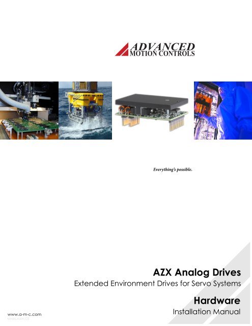 AZX series Installation Manual - Advanced Motion Controls