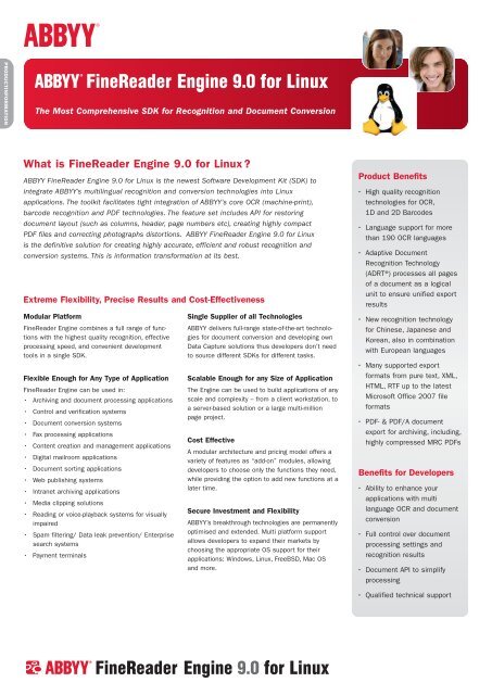 ABBYY FineReader Engine 9 for Linux Englisch - ABBYY Developer ...
