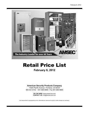 Retail Price List - Fort Worth Locksmith Service