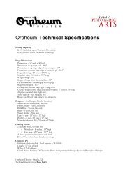 Orpheum Technical Specifications - Omaha Performing Arts