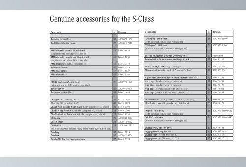 Genuine accessories for the S-Class - Mercedes-Benz