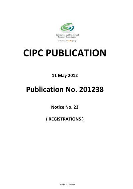 201238 - Notice 23 - CIPC
