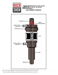 01 SID Rear Shock Owner's Manual - Birota