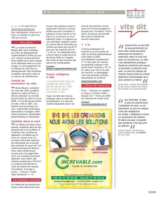 Pages en PDF - Club des villes cyclables