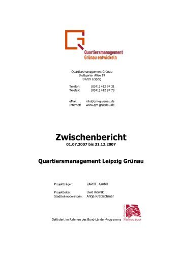 Bericht QM Grünau 31.12.2007 - Quartiersmanagement Grünau