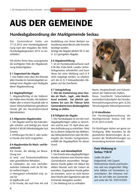 Ausgabe 2012/02 - Marktgemeinde Seckau