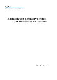 Sekundärnutzen (Secondary Benefits) von Treibhausgas ... - OcCC