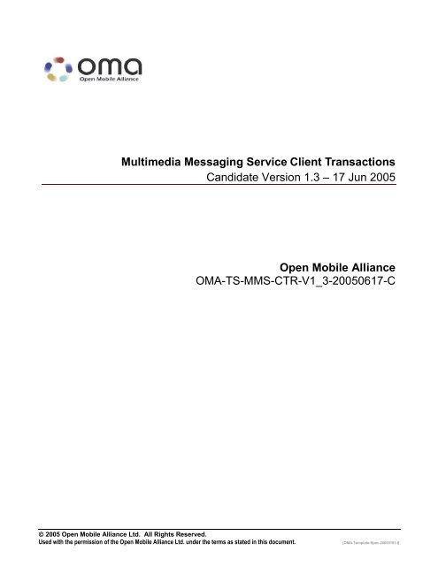 A.2 MMS Proxy-Relay - Open Mobile Alliance