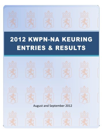 2012 KWPN-NA KEURING ENTRIES & RESULTS