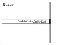 PowerBuilder® 8.0 vs. Visual Basic® 6.0 - Sybase