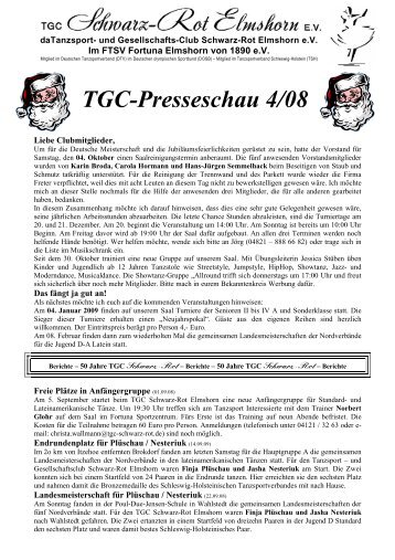 TGC-Presseschau 4/08 - TGC schwarz-rot Elmshorn eV