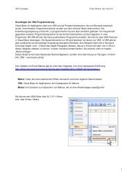 1 Grundlagen der VBA-Programmierung Visual Basic for ... - Franz Ertl