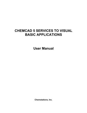 CHEMCAD 5 SERVICES TO VISUAL BASIC APPLICATIONS User ...