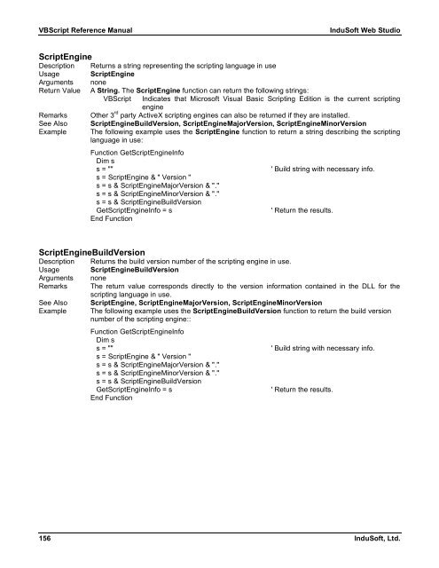 VBScript Reference Manual for InduSoft Web Studio