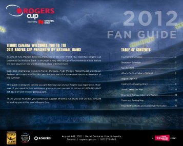 2012 Rogers Cup Fan Guide (PDF)