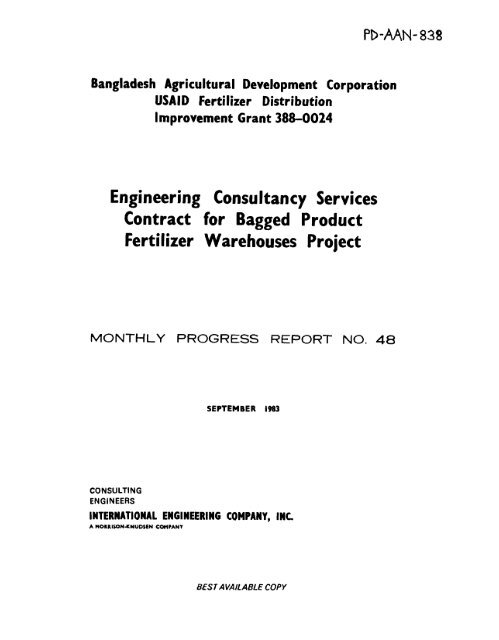 Engineering Consultancy Services Contract for Bagged Product ...