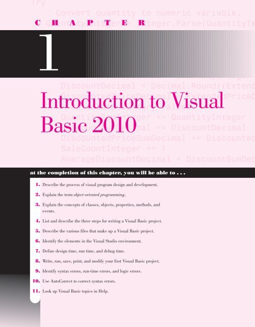 Introduction To Visual Basic 2010 Introduction To Visual Basic 2010