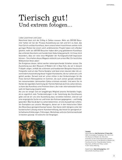 Magazin 1 · Januar 2011 12 FOTOSKuLPTur Die ... - Kunsthaus Zürich