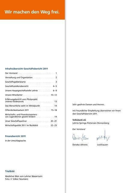 Geschäftsbericht 2011 - Volksbank eG
