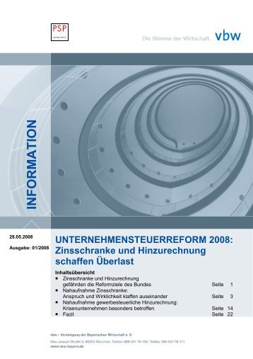 PSP-Studie - Unternehmensteuerreform 2008 (PDF, 1.13 MB)