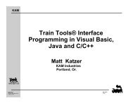 Train Tools® Interface Programming in Visual Basic ... - The Conductor