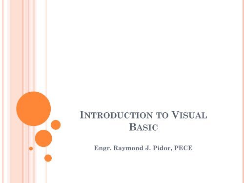 Introduction to Visual Basic