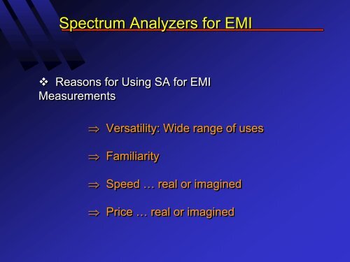 EMI Testing Using Spectrum Analyzers vs. Test Receivers