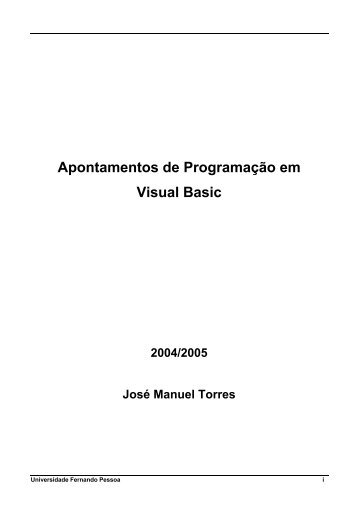 Apontamentos de Programação em Visual Basic - Universidade ...