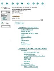 Visual Basic 6.0 Internet Programming:Table of Contents