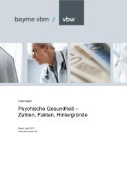 Psychische Gesundheit - Vereinigung der Bayerischen Wirtschaft