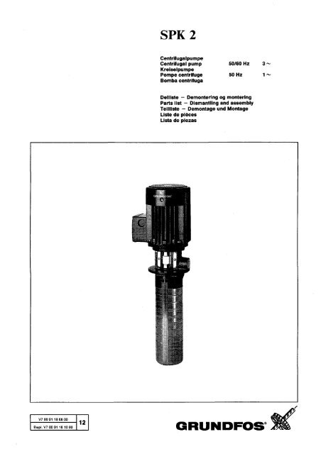 specificere ramme skuffe Grundfos SPK 2 Parts List - Prestige Pumps Ltd.