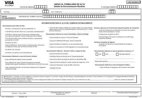 Anexo Form. de Alta - Visa