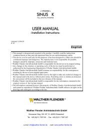 SINUS K USER MANUAL - Walther Flender