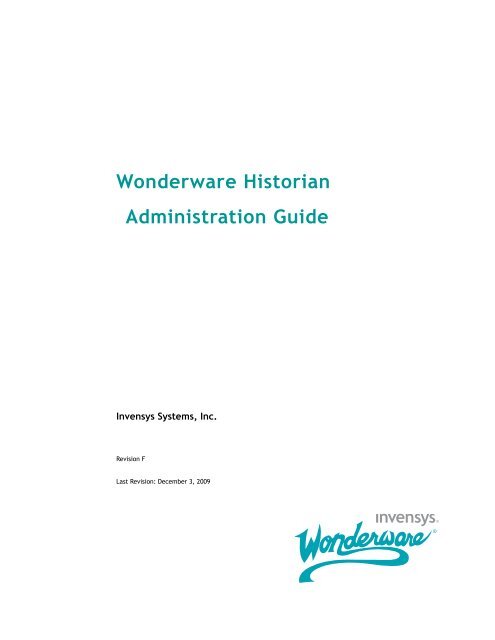 Wonderware Historian Administration Guide Logic Inc