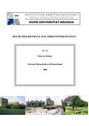 Alternde Belegschaften in Deutschland - Ruhr-Universität Bochum