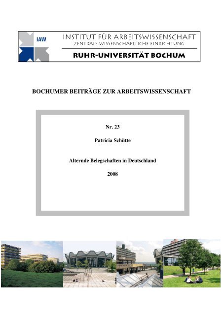 Alternde Belegschaften in Deutschland - Ruhr-Universität Bochum