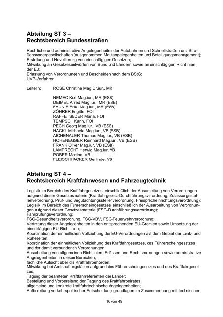 Organisation des BMVIT - Freiflieger-Magazin