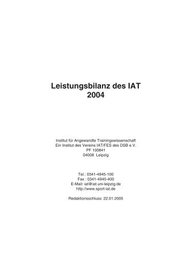 Leistungsbilanz des IAT 2004 - Institut für Angewandte ...
