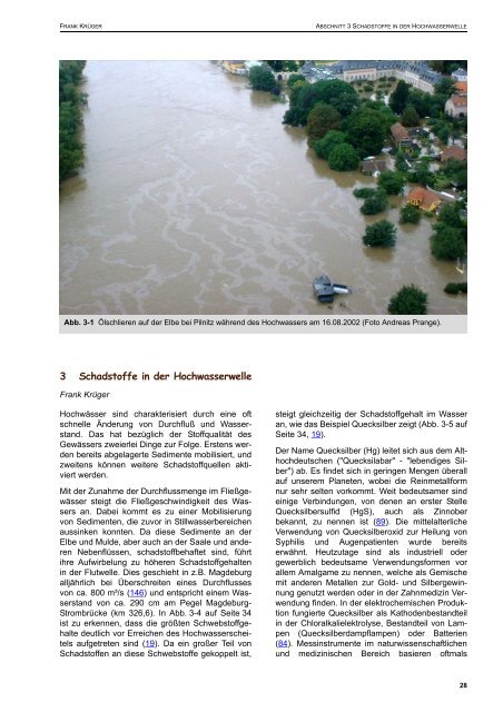 Schadstoffbelastung nach dem Elbe-Hochwasser 2002 - UFZ